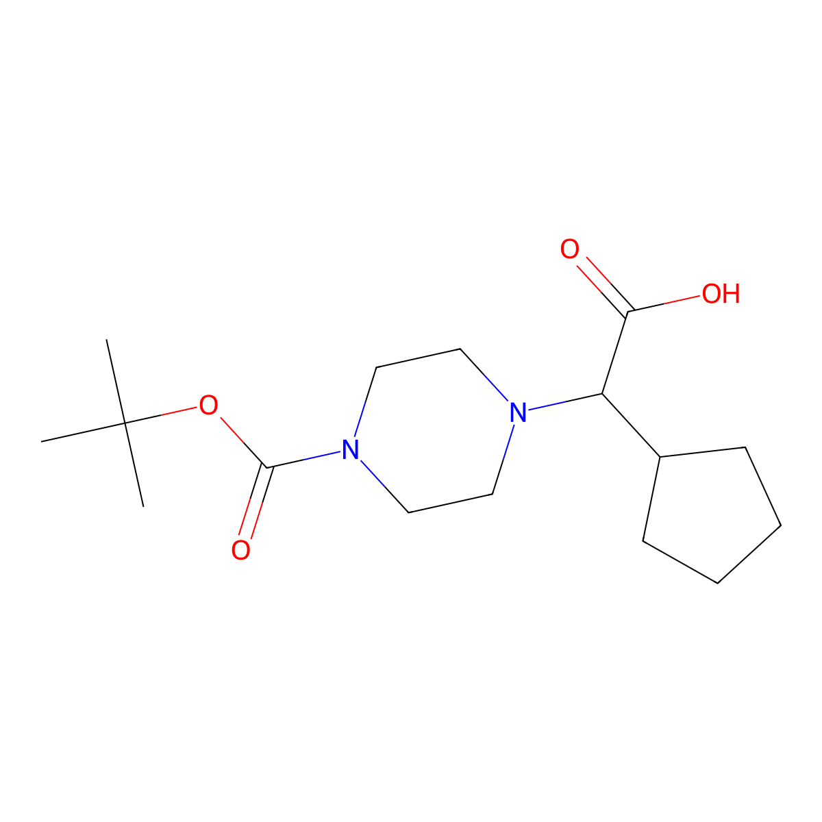 2-{4-[(Tert-butoxy)carbonyl]piperazin-1-yl}-2-cyclopentylaceticacid molecular structure, CAS 1526122-06-4