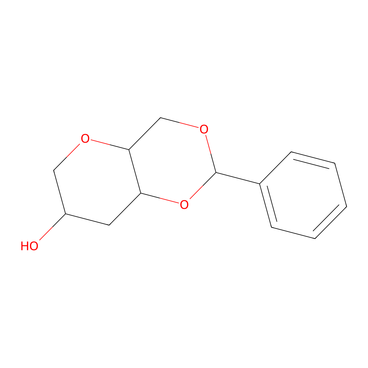 1,5-Anhydro-4,6-O-benzylidene-3-deoxy-D-glucitol molecular structure, CAS 152613-20-2