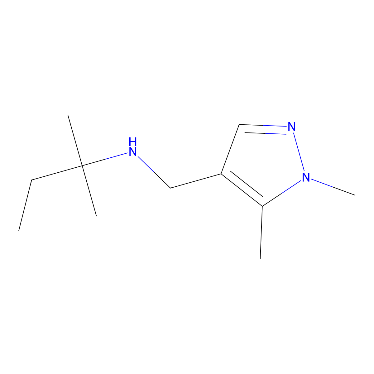 [(1,5-Dimethyl-1H-pyrazol-4-yl)methyl](2-methylbutan-2-yl)amine molecular structure, CAS 1526131-50-9