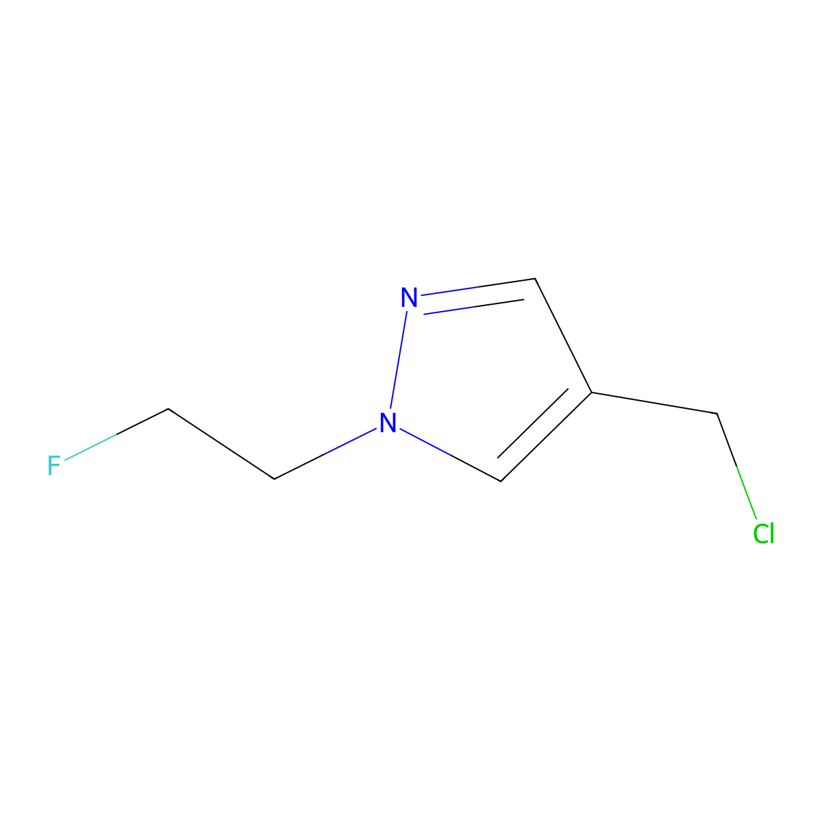 4-(chloromethyl)-1-(2-fluoroethyl)-1H-pyrazole molecular structure, CAS 1526133-93-6