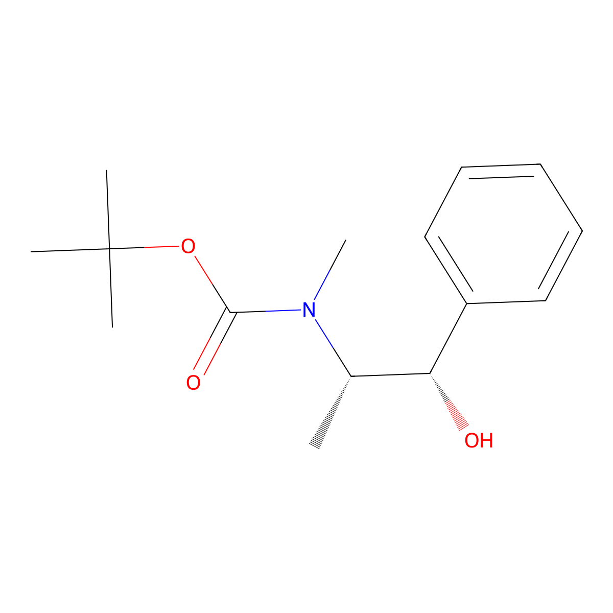 (1S,2S)-1-Phenyl-2-(methyl tert-butoxycarbonylamino)-1-propanol molecular structure, CAS 152614-95-4