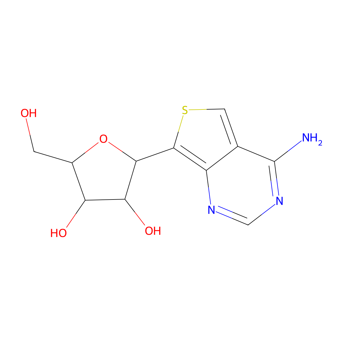 (2R,3R,4S,5R)-2-(4-Aminothieno[3,4-d]pyrimidin-7-yl)-5-(hydroxymethyl)tetrahydrofuran-3,4-diol molecular structure, CAS 152615-84-4
