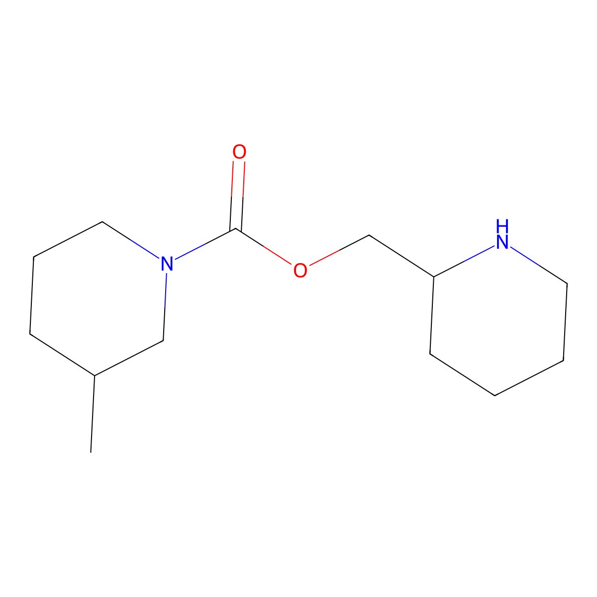 (Piperidin-2-yl)methyl 3-methylpiperidine-1-carboxylate molecular structure, CAS 1526154-88-0