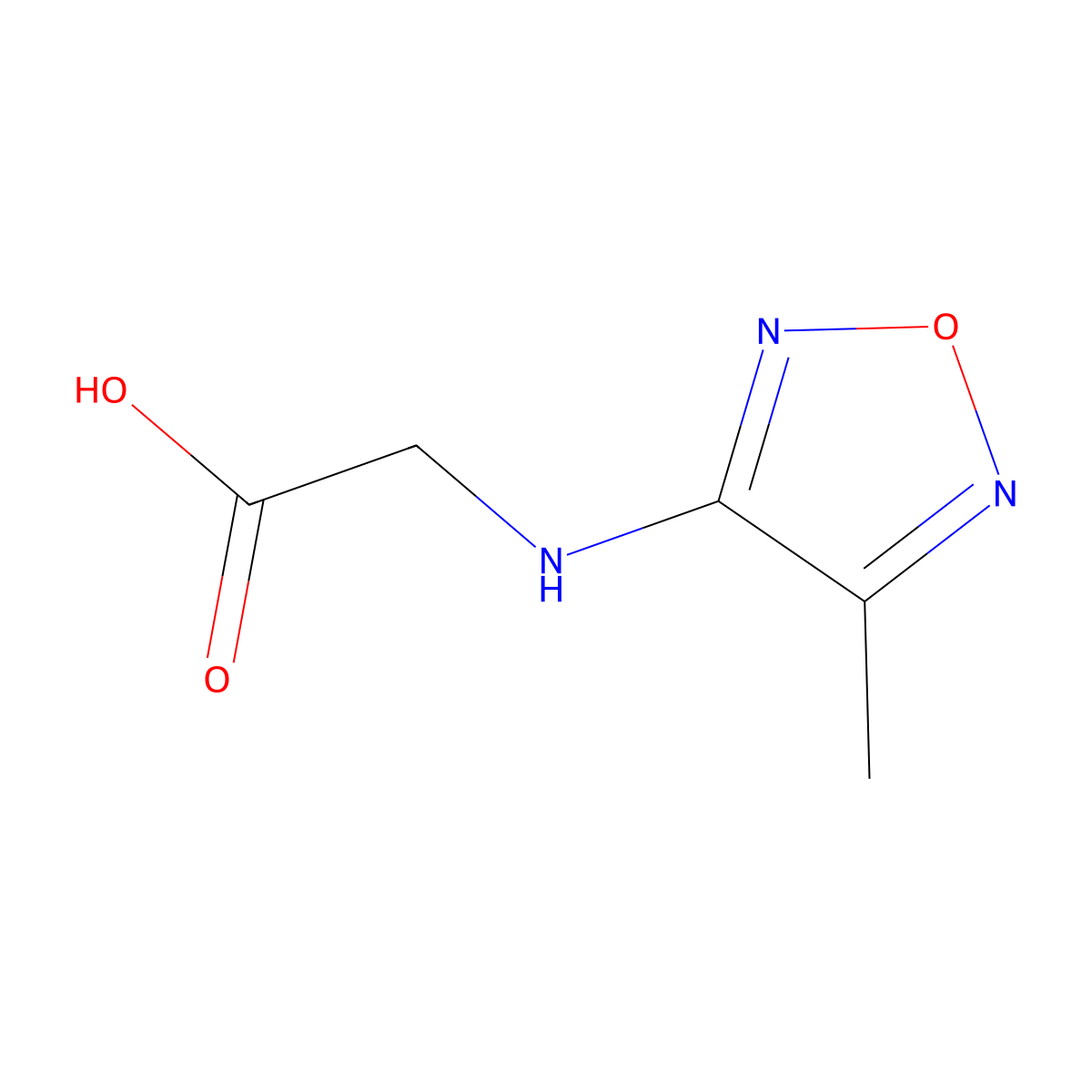 2-[(4-Methyl-1,2,5-oxadiazol-3-yl)amino]acetic acid molecular structure, CAS 1526156-39-7