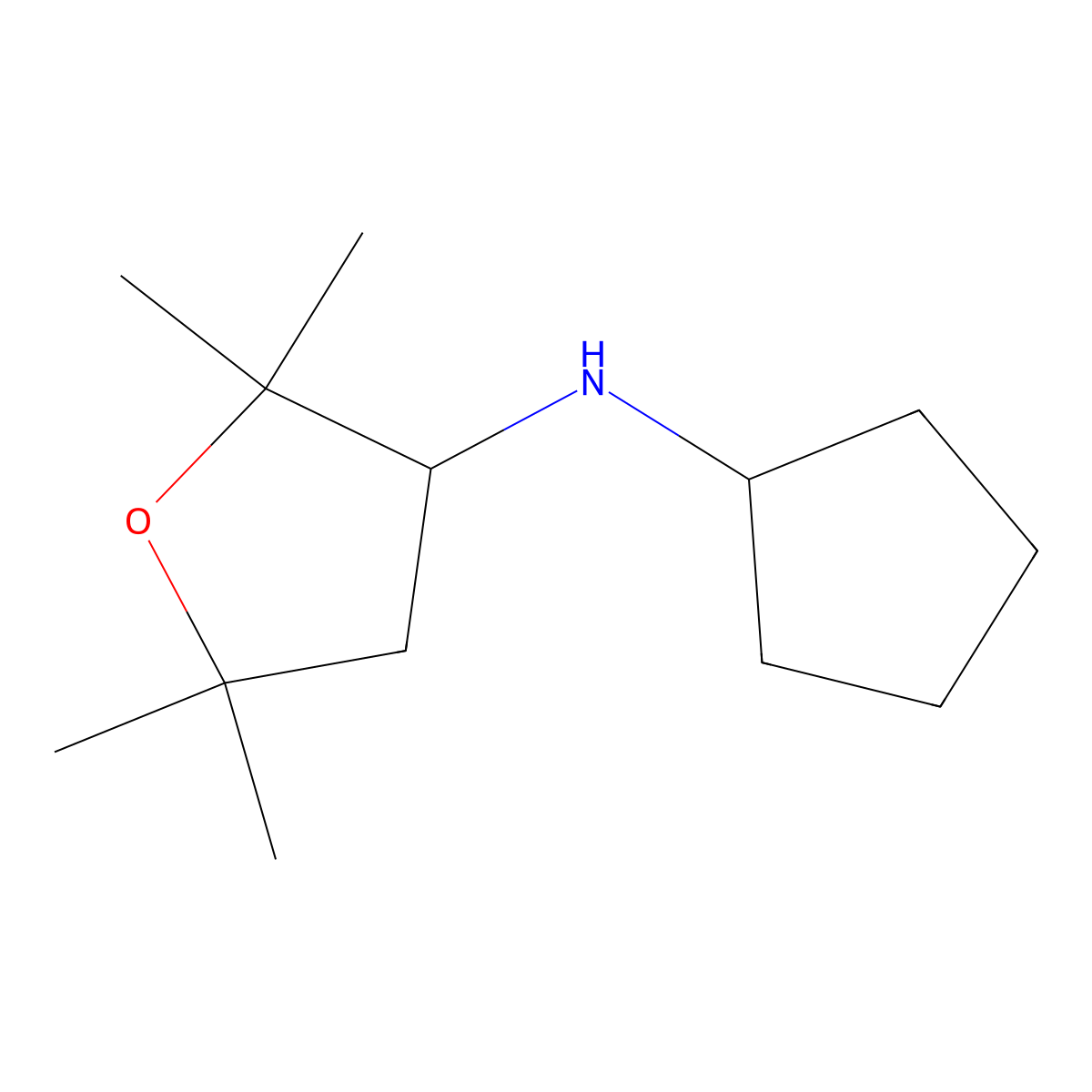 N-Cyclopentyl-2,2,5,5-tetramethyloxolan-3-amine molecular structure, CAS 1526158-41-7