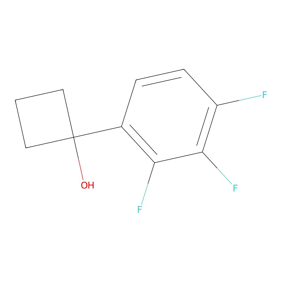 1-(2,3,4-Trifluorophenyl)cyclobutanol molecular structure, CAS 1526230-19-2