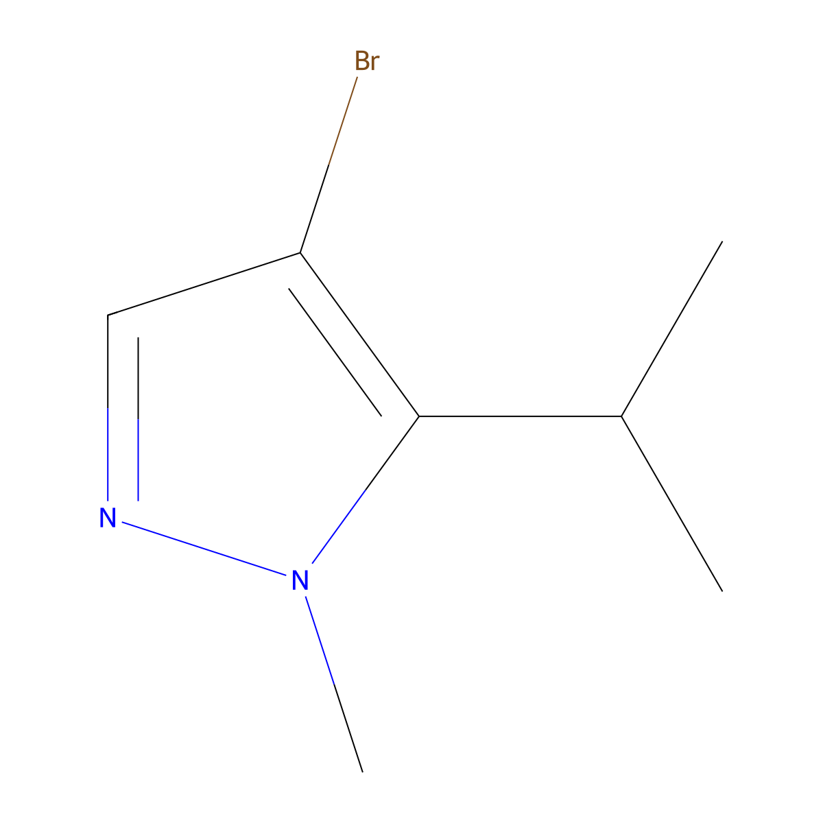 4-bromo-5-isopropyl-1-methyl-1H-pyrazole molecular structure, CAS 1526231-22-0