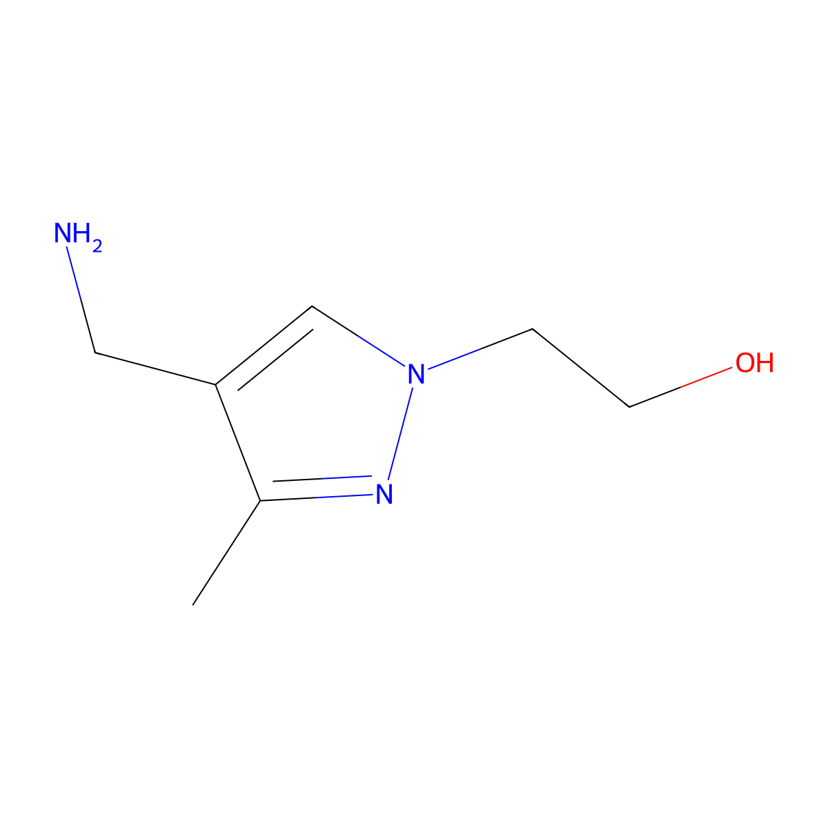 2-[4-(Aminomethyl)-3-methyl-1H-pyrazol-1-YL]ethan-1-OL molecular structure, CAS 1526236-35-0
