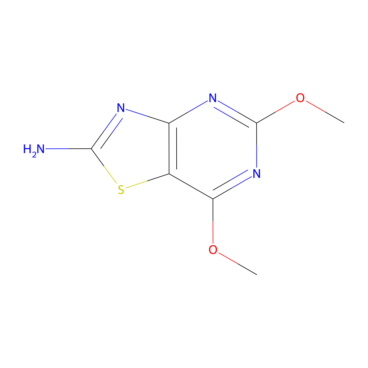 Dimethoxy-[1,3]thiazolo[4,5-d]pyrimidin-2-amine molecular structure, CAS 1526241-35-9