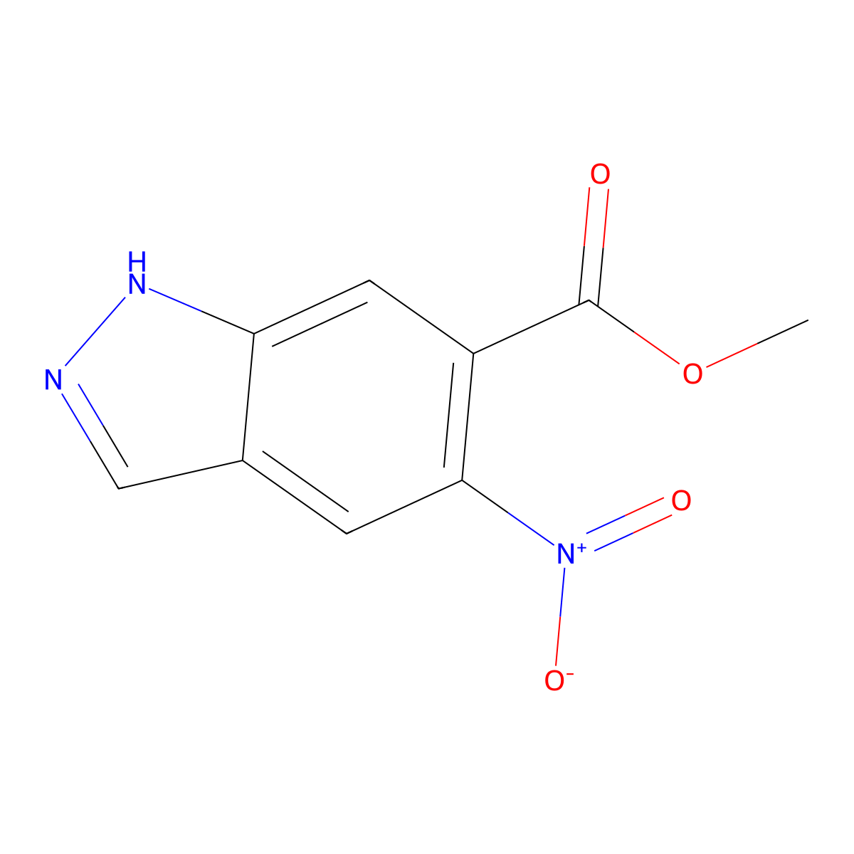 methyl 5-nitro-1H-indazole-6-carboxylate molecular structure, CAS 152626-88-5