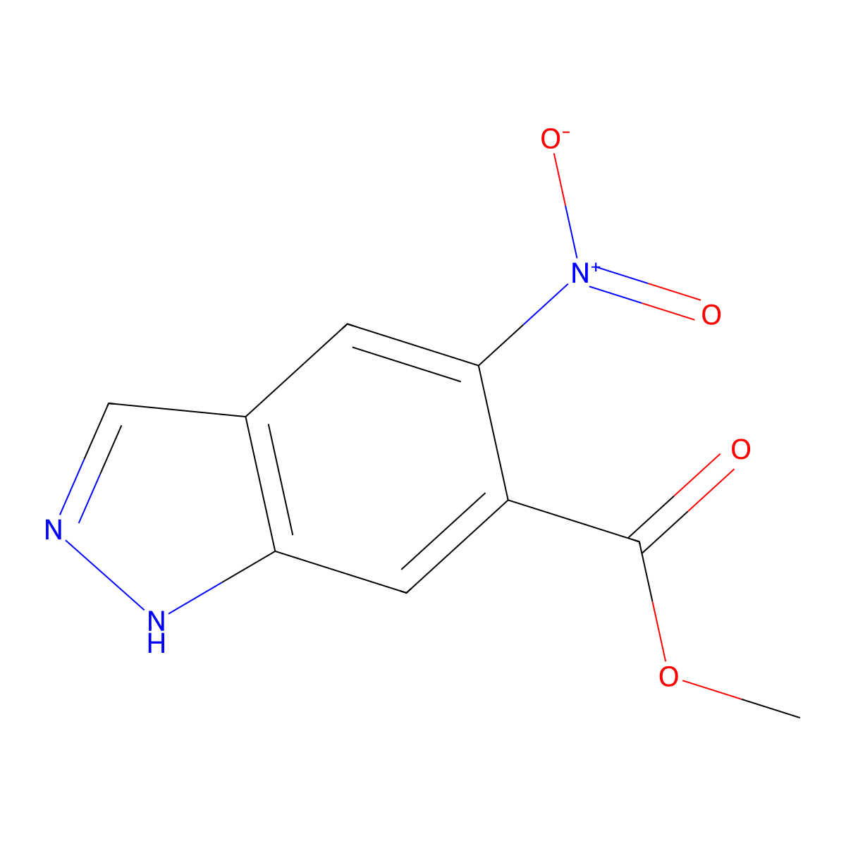 methyl 5-nitro-1H-indazole-6-carboxylate molecular structure, CAS 152626-88-5