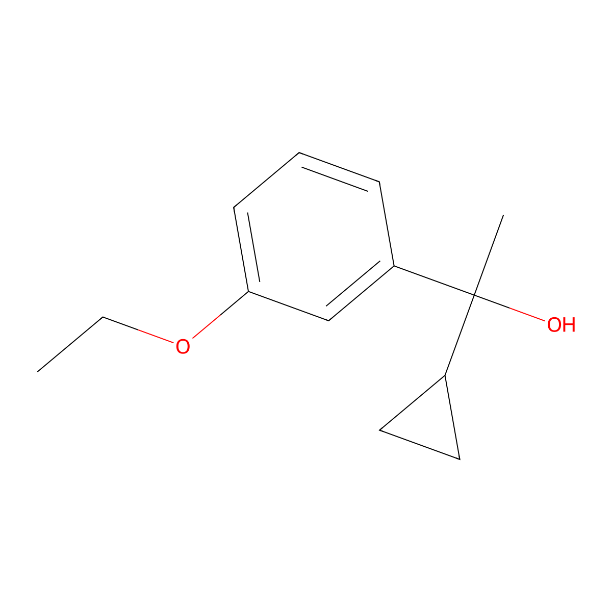 1-Cyclopropyl-1-(3-ethoxyphenyl)ethanol molecular structure, CAS 1526266-29-4