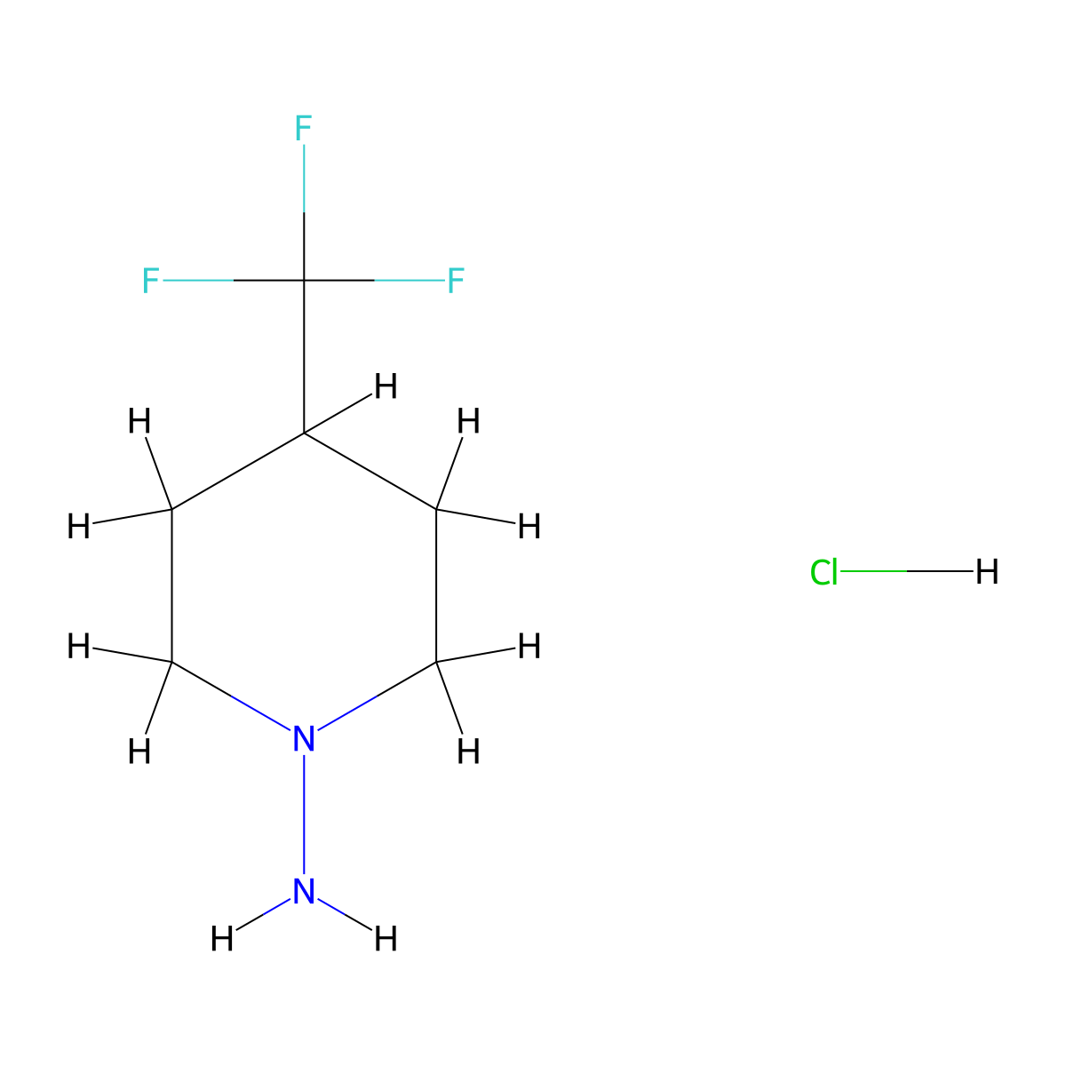 4-(Trifluoromethyl)piperidin-1-amine hydrochloride molecular structure, CAS 152627-53-7