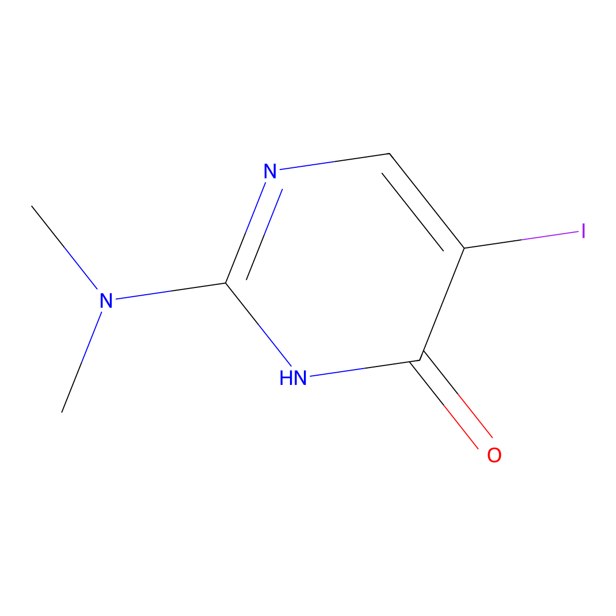 2-(Dimethylamino)-5-iodo-3,4-dihydropyrimidin-4-one molecular structure, CAS 1526273-12-0