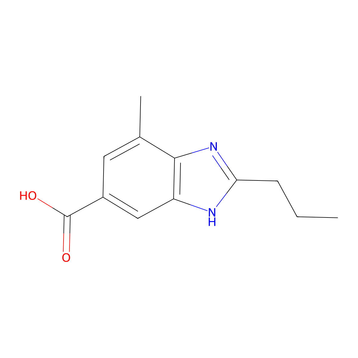 7-Methyl-2-propyl-1H-benzimidazole-5-carboxylic acid molecular structure, CAS 152628-03-0