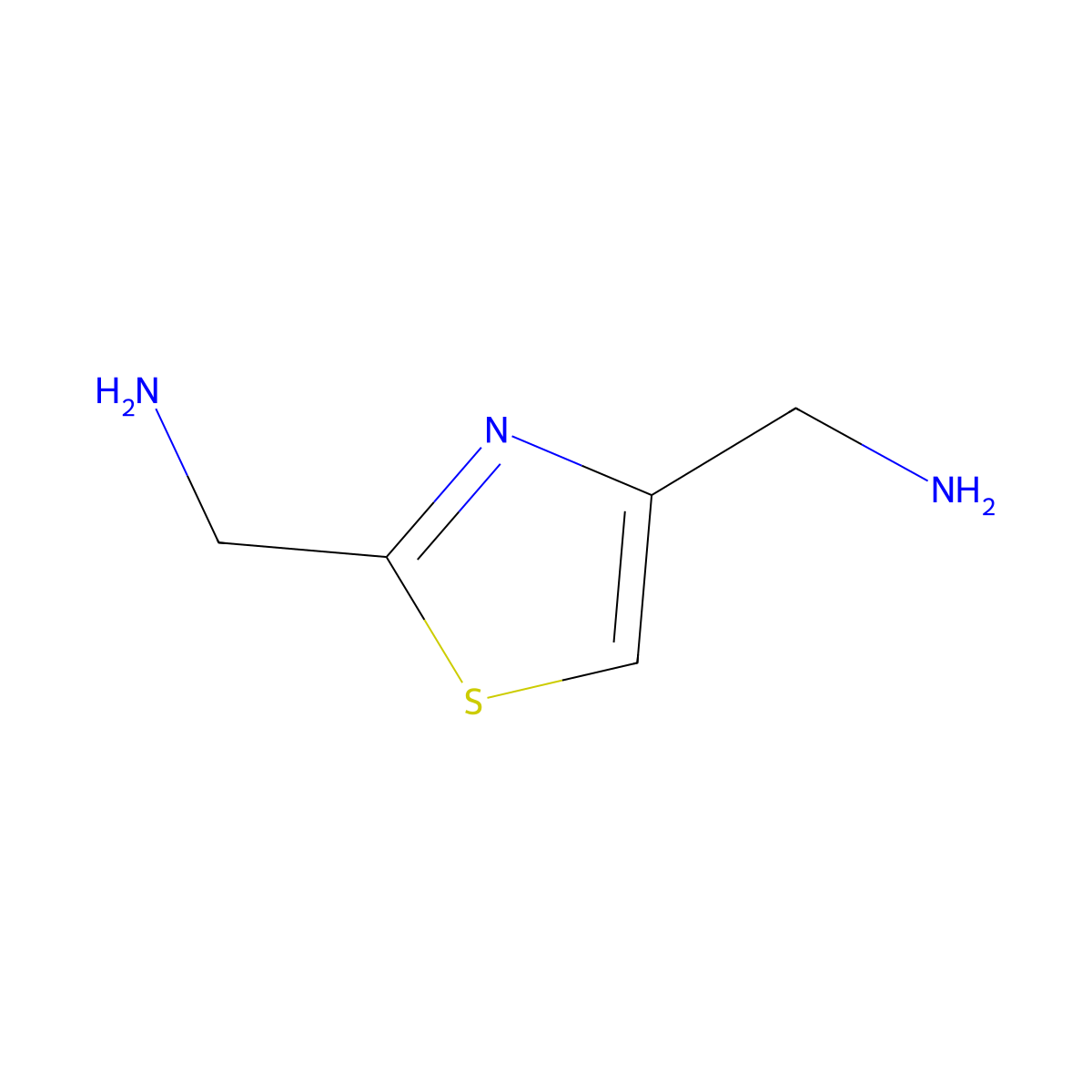 [4-(Aminomethyl)-1,3-thiazol-2-yl]methanamine molecular structure, CAS 1526282-83-6