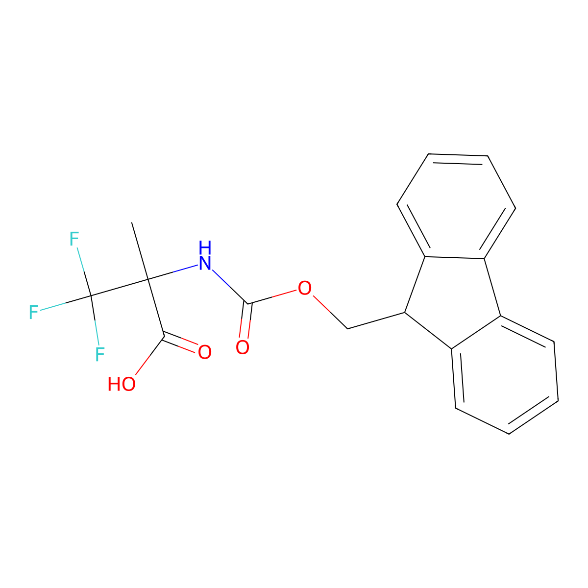 2-({[(9H-fluoren-9-yl)methoxy]carbonyl}amino)-3,3,3-trifluoro-2-methylpropanoic acid molecular structure, CAS 1526297-91-5