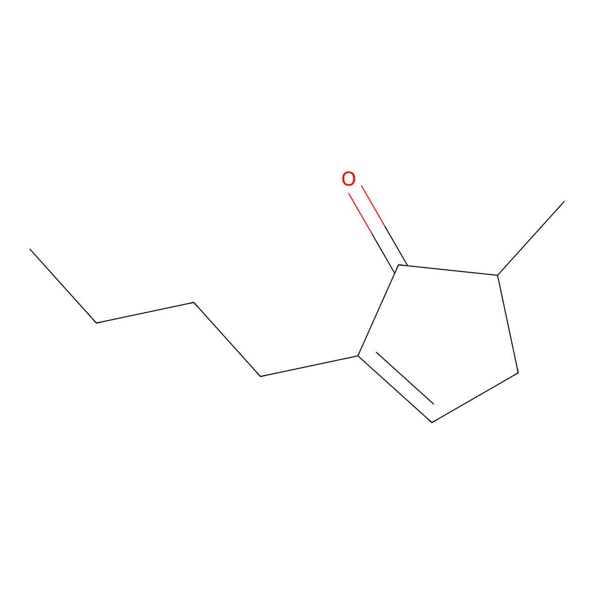 2-Butyl-5-methylcyclopent-2-en-1-one molecular structure, CAS 15263-86-2
