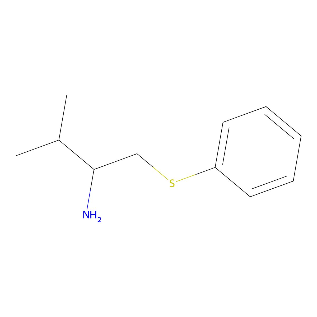 3-Methyl-1-(phenylthio)butan-2-amine molecular structure, CAS 1526302-81-7