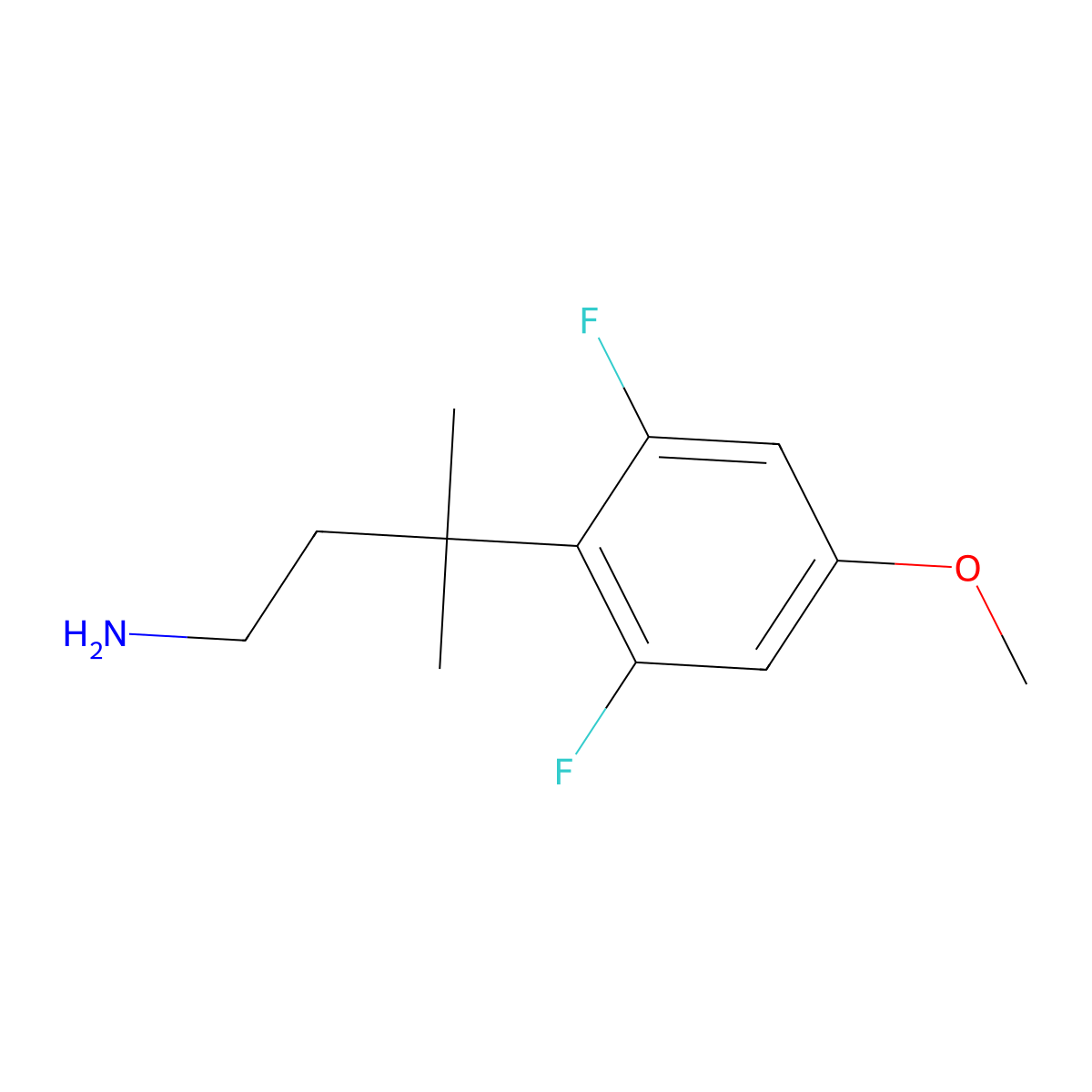 3-(2,6-Difluoro-4-methoxyphenyl)-3-methylbutan-1-amine molecular structure, CAS 1526325-30-3