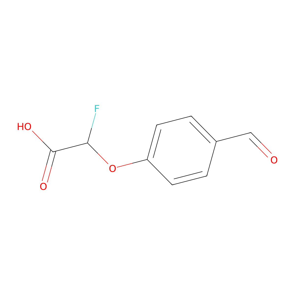 2-Fluoro-2-(4-formylphenoxy)acetic acid molecular structure, CAS 1526334-21-3