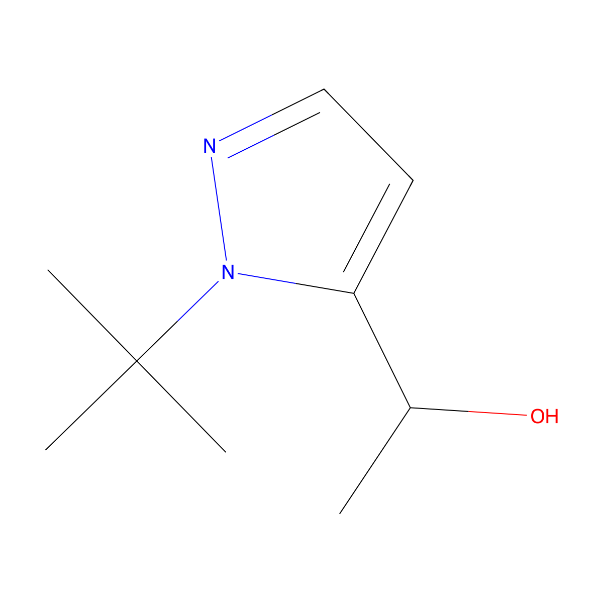 1-(1-(Tert-butyl)-1H-pyrazol-5-yl)ethanol molecular structure, CAS 1526338-18-0