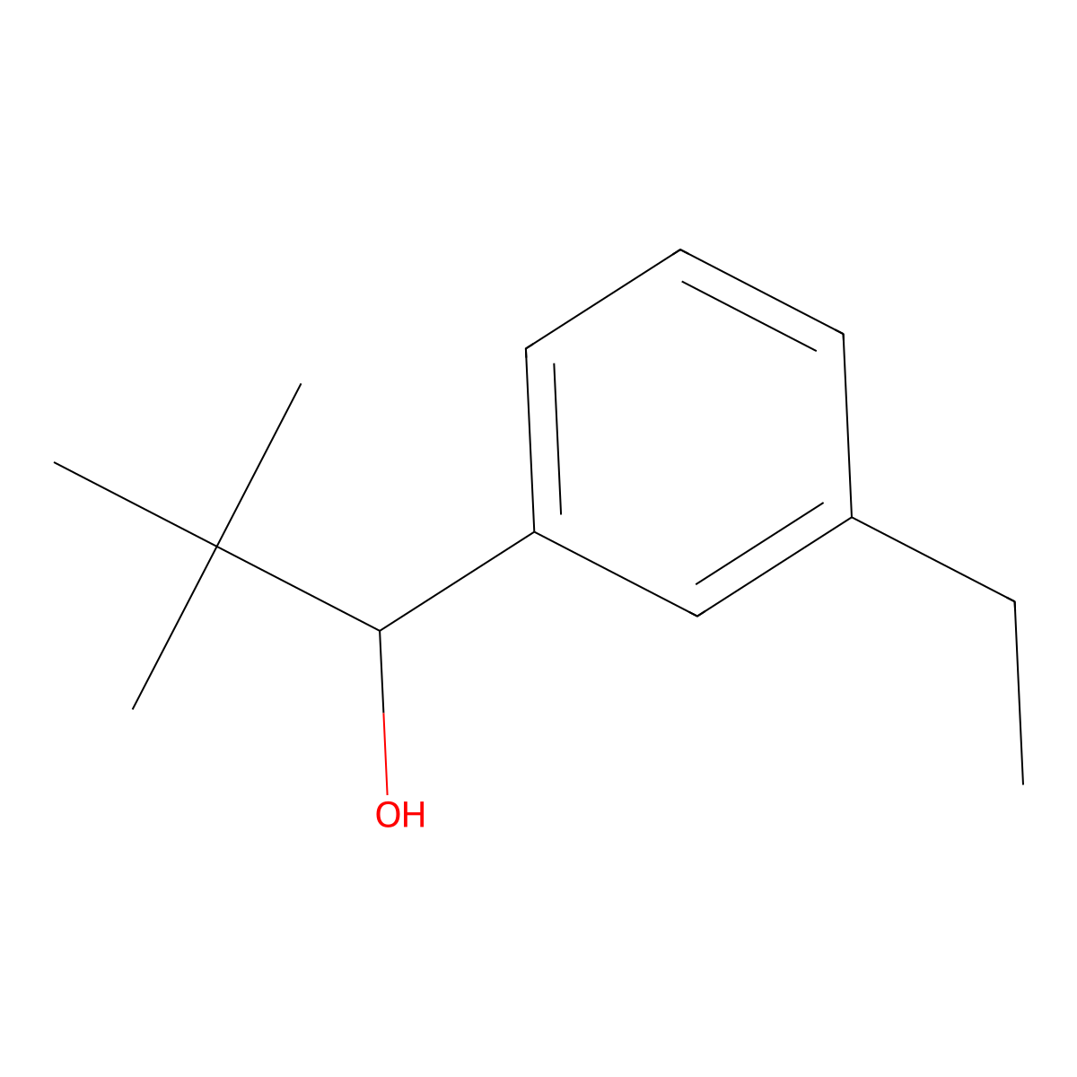 1-(3-Ethylphenyl)-2,2-dimethylpropan-1-ol molecular structure, CAS 1526357-07-2
