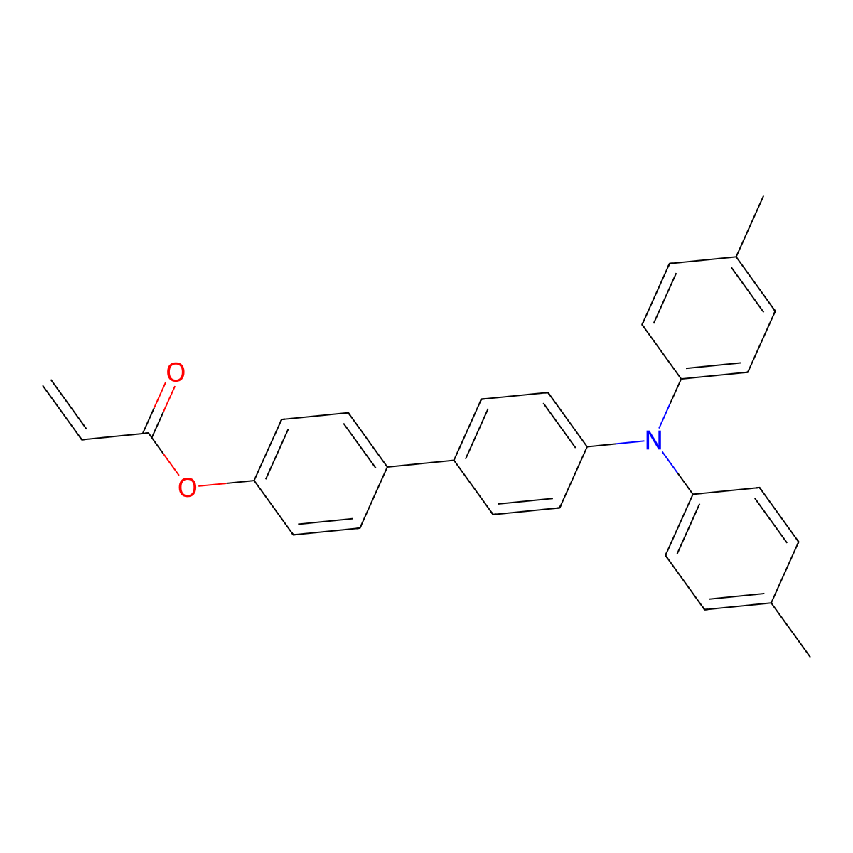 4'-(Di-p-tolylamino)-[1,1'-biphenyl]-4-yl acrylate molecular structure, CAS 152636-45-8