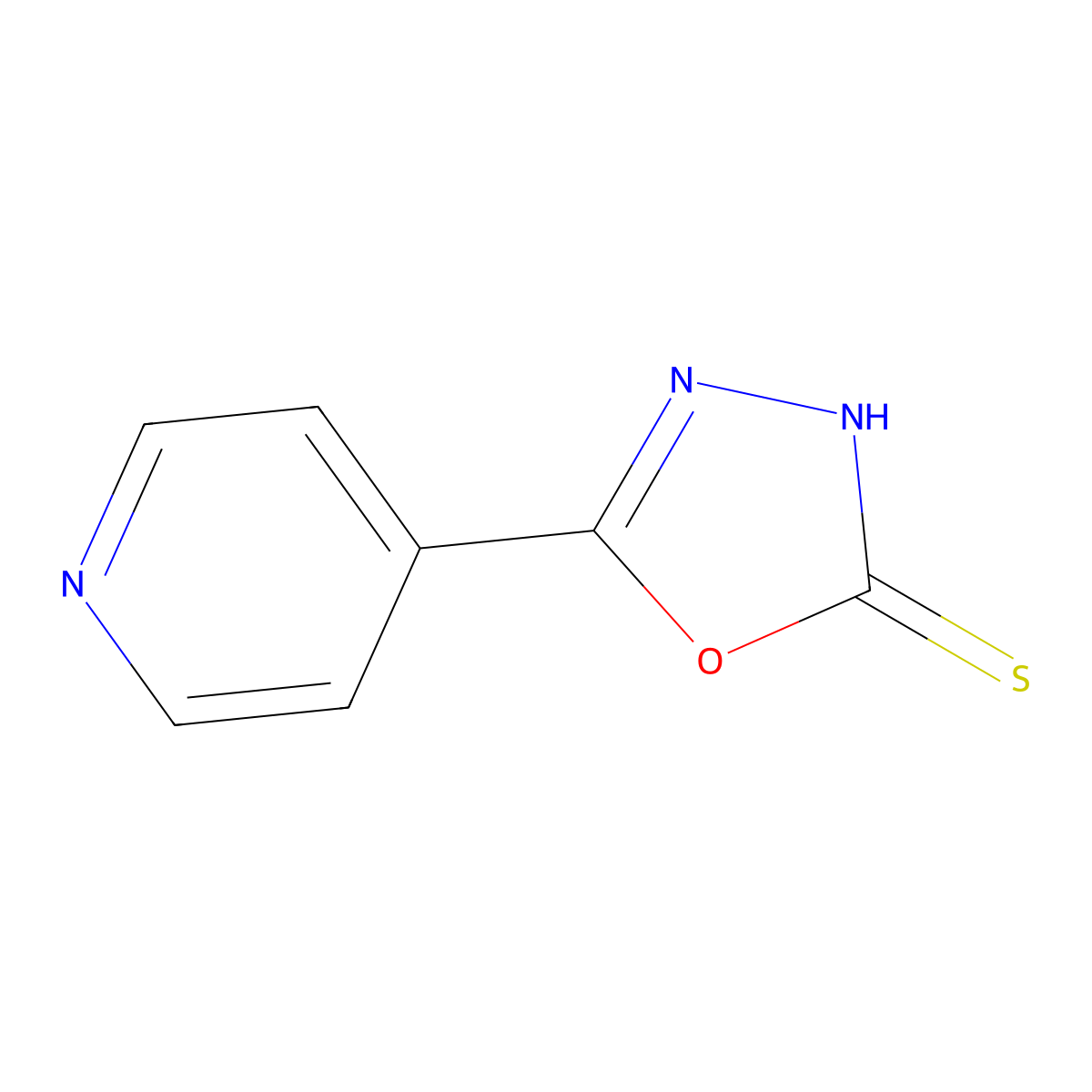 5-(4-Pyridyl)-1,3,4-oxadiazole-2-thiol molecular structure, CAS 15264-63-8
