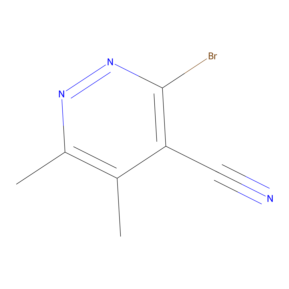 3-Bromo-5,6-dimethylpyridazine-4-carbonitrile molecular structure, CAS 1526403-62-2