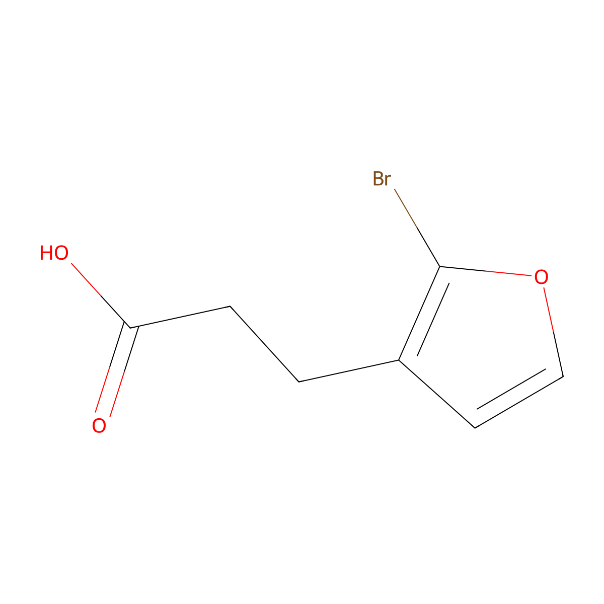 3-(2-Bromofuran-3-yl)propanoic acid molecular structure, CAS 1526471-30-6