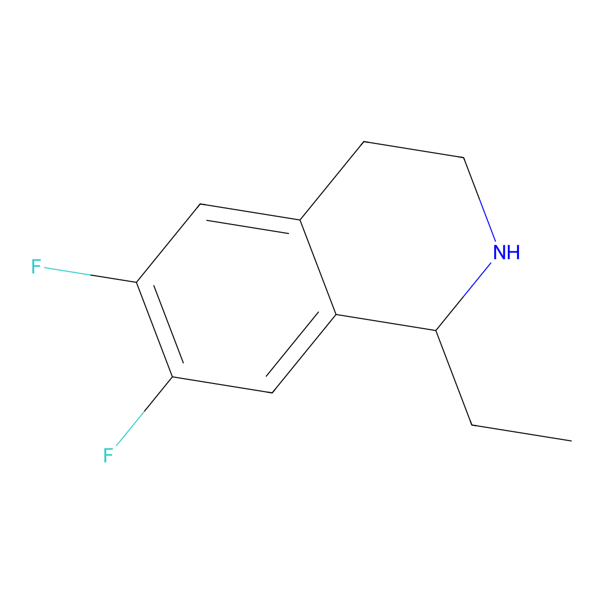 1-Ethyl-6,7-difluoro-1,2,3,4-tetrahydroisoquinoline molecular structure, CAS 1526474-80-5