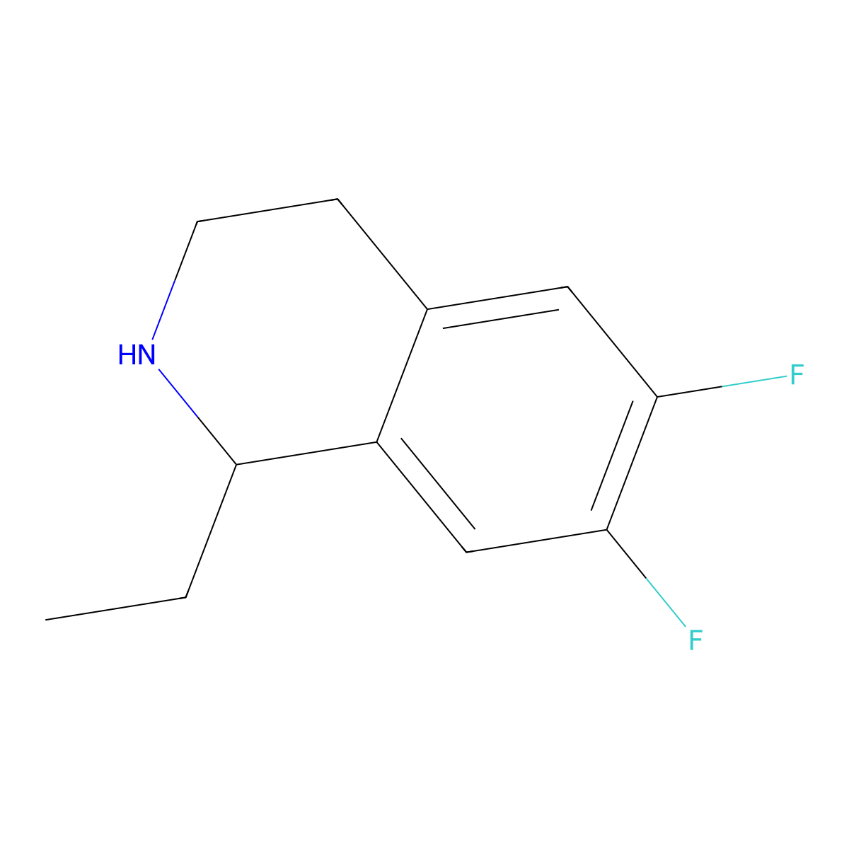 1-Ethyl-6,7-difluoro-1,2,3,4-tetrahydroisoquinoline molecular structure, CAS 1526474-80-5