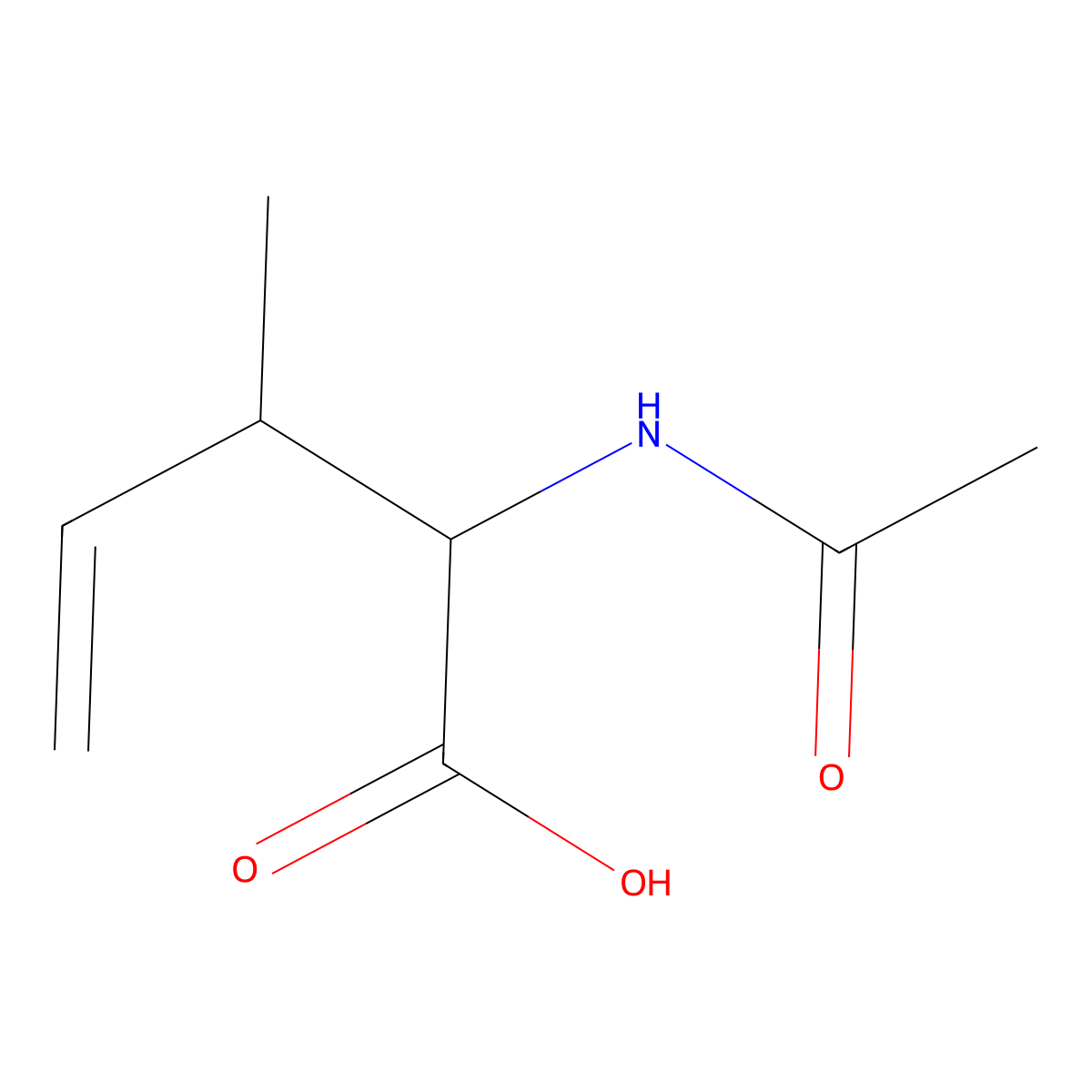 2-Acetamido-3-methylpent-4-enoic acid molecular structure, CAS 152648-20-9