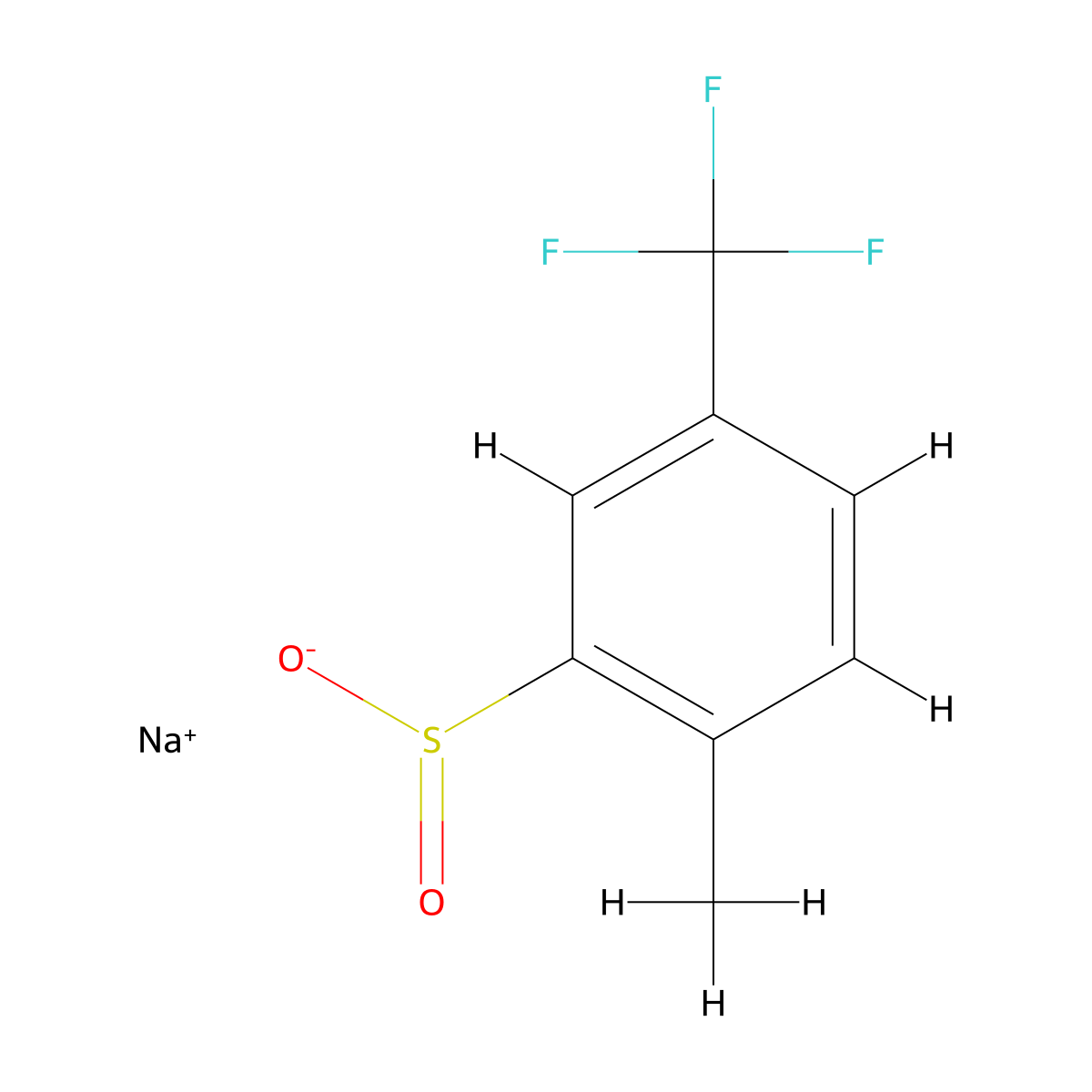 Sodium 2-methyl-5-(trifluoromethyl)benzene-1-sulfinate molecular structure, CAS 1526497-17-5