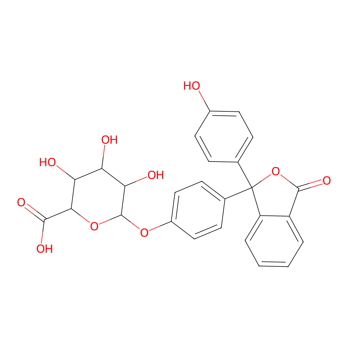 Phenolphthalein glucuronide molecular structure, CAS 15265-26-6