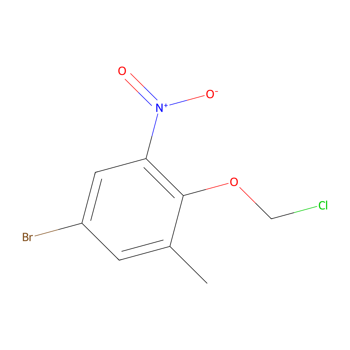 5-Bromo-2-(chloromethoxy)-1-methyl-3-nitrobenzene molecular structure, CAS 1526500-03-7