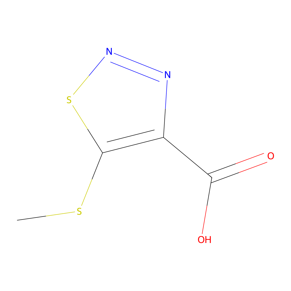 5-(Methylsulfanyl)-1,2,3-thiadiazole-4-carboxylicacid molecular structure, CAS 1526510-96-2