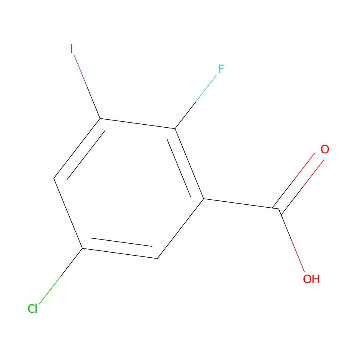 5-Chloro-2-fluoro-3-iodobenzoic acid molecular structure, CAS 1526515-72-9