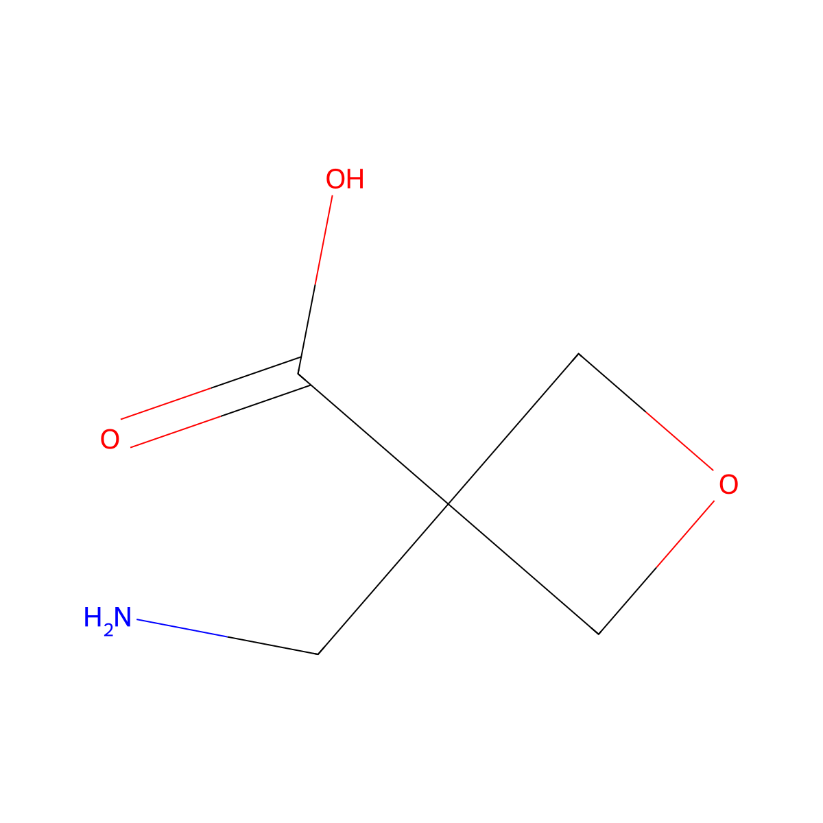 3-(Aminomethyl)oxetane-3-carboxylic acid molecular structure, CAS 1526540-96-4