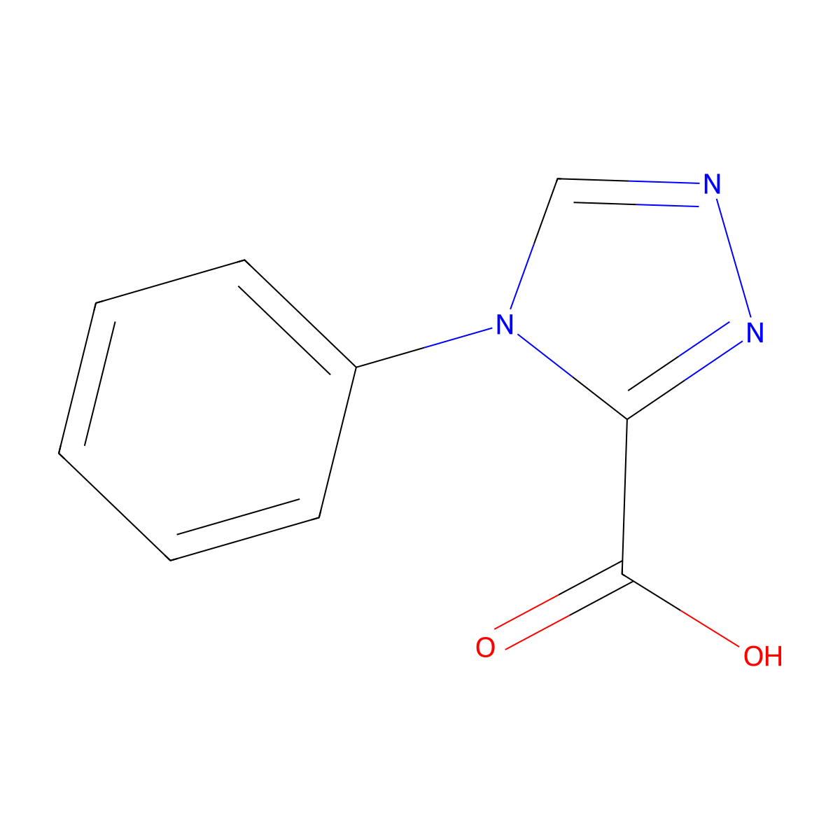 4-phenyl-4H-1,2,4-triazole-3-carboxylic acid molecular structure, CAS 1526547-27-2