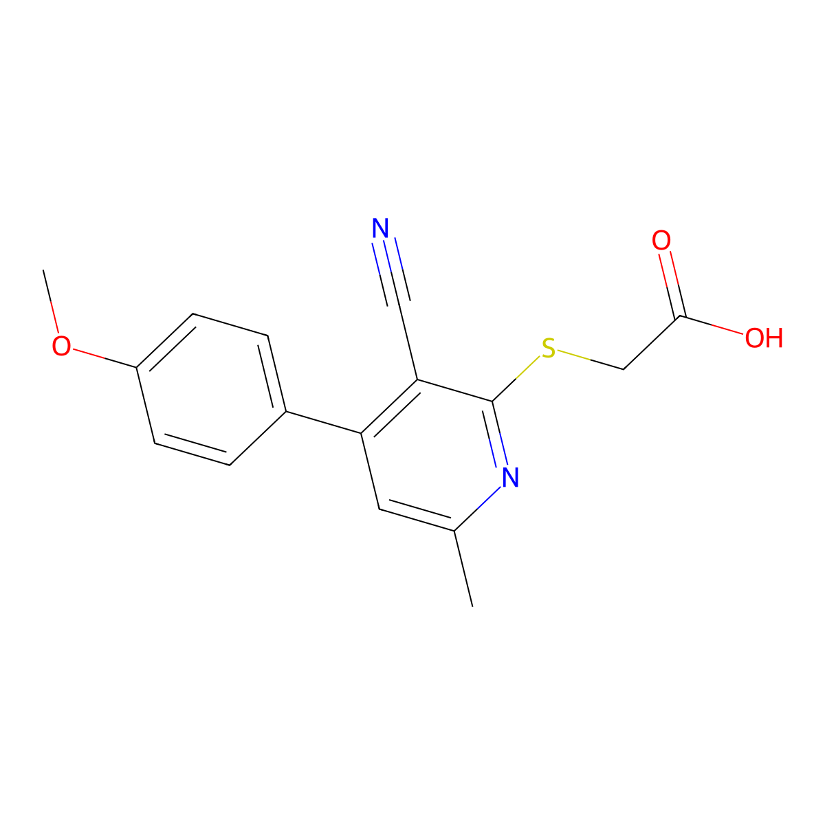 2-{[3-Cyano-4-(4-methoxyphenyl)-6-methylpyridin-2-yl]sulfanyl}acetic acid molecular structure, CAS 1526558-02-0