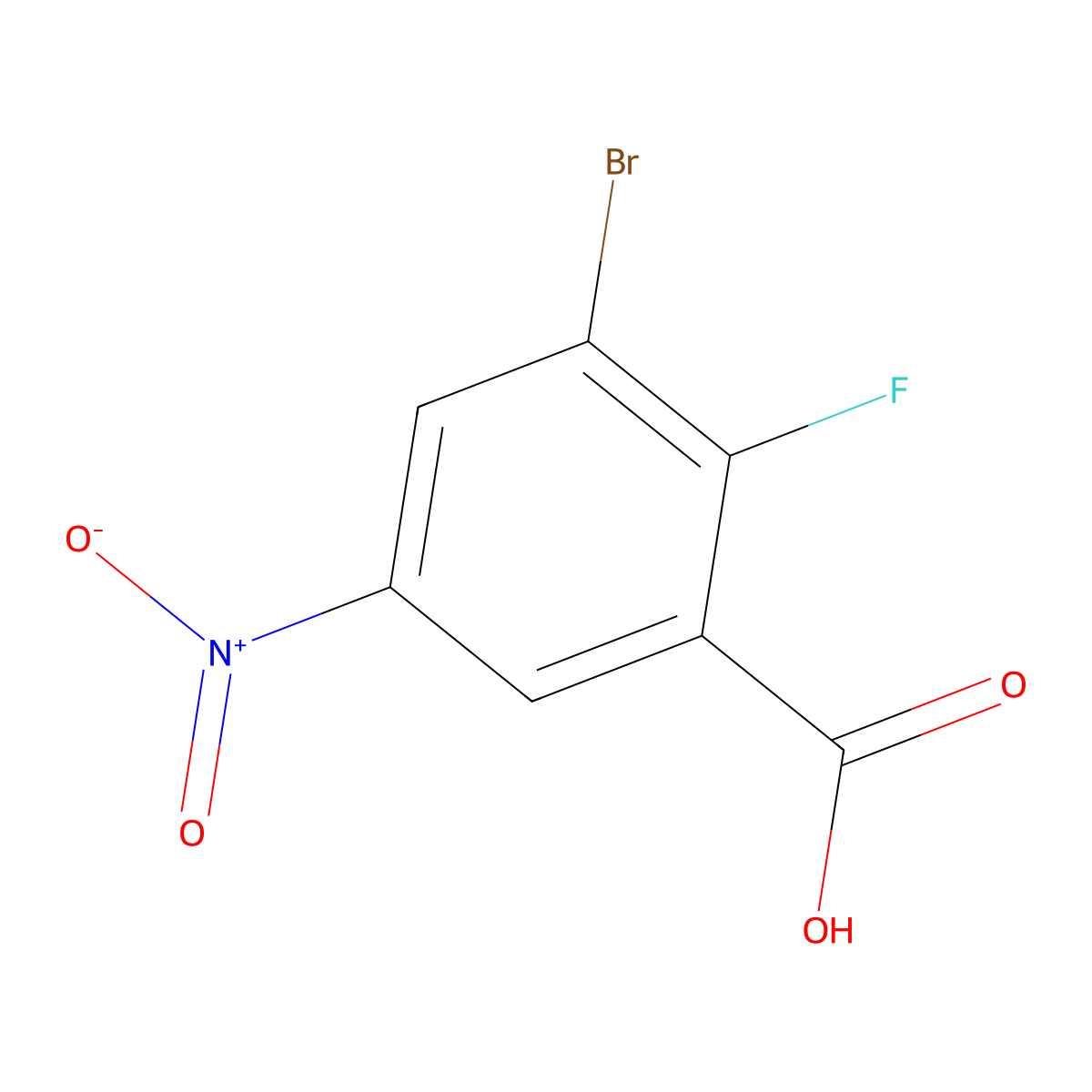 3-Bromo-2-fluoro-5-nitrobenzoic acid molecular structure, CAS 1526564-53-3