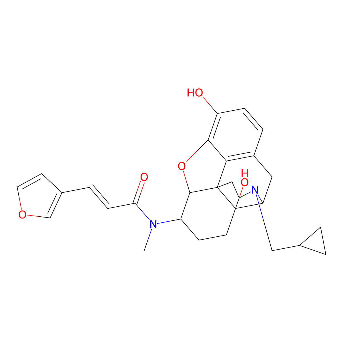 Nalfurafine molecular structure, CAS 152657-84-6