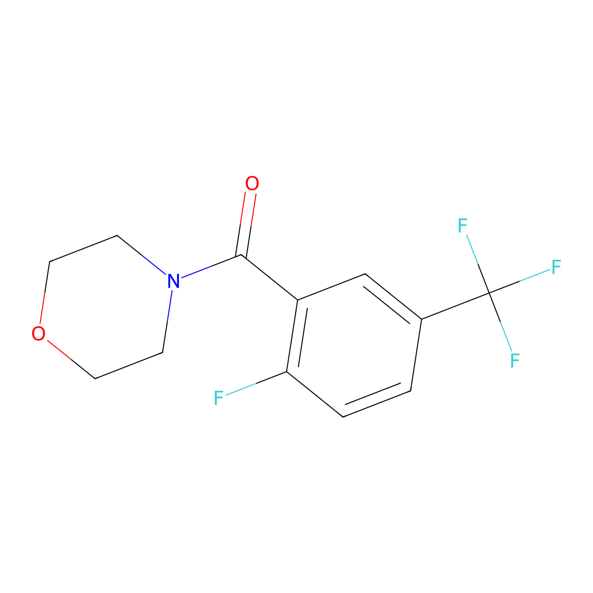 (2-Fluoro-5-(trifluoromethyl)phenyl)(morpholino)methanone molecular structure, CAS 1526572-06-4