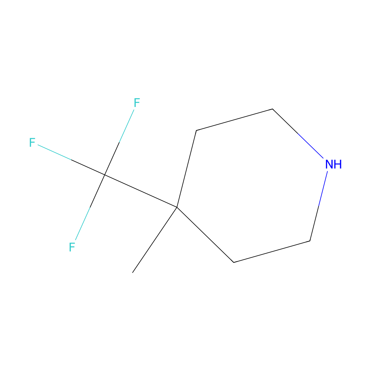4-Methyl-4-(trifluoromethyl)piperidine molecular structure, CAS 1526572-40-6