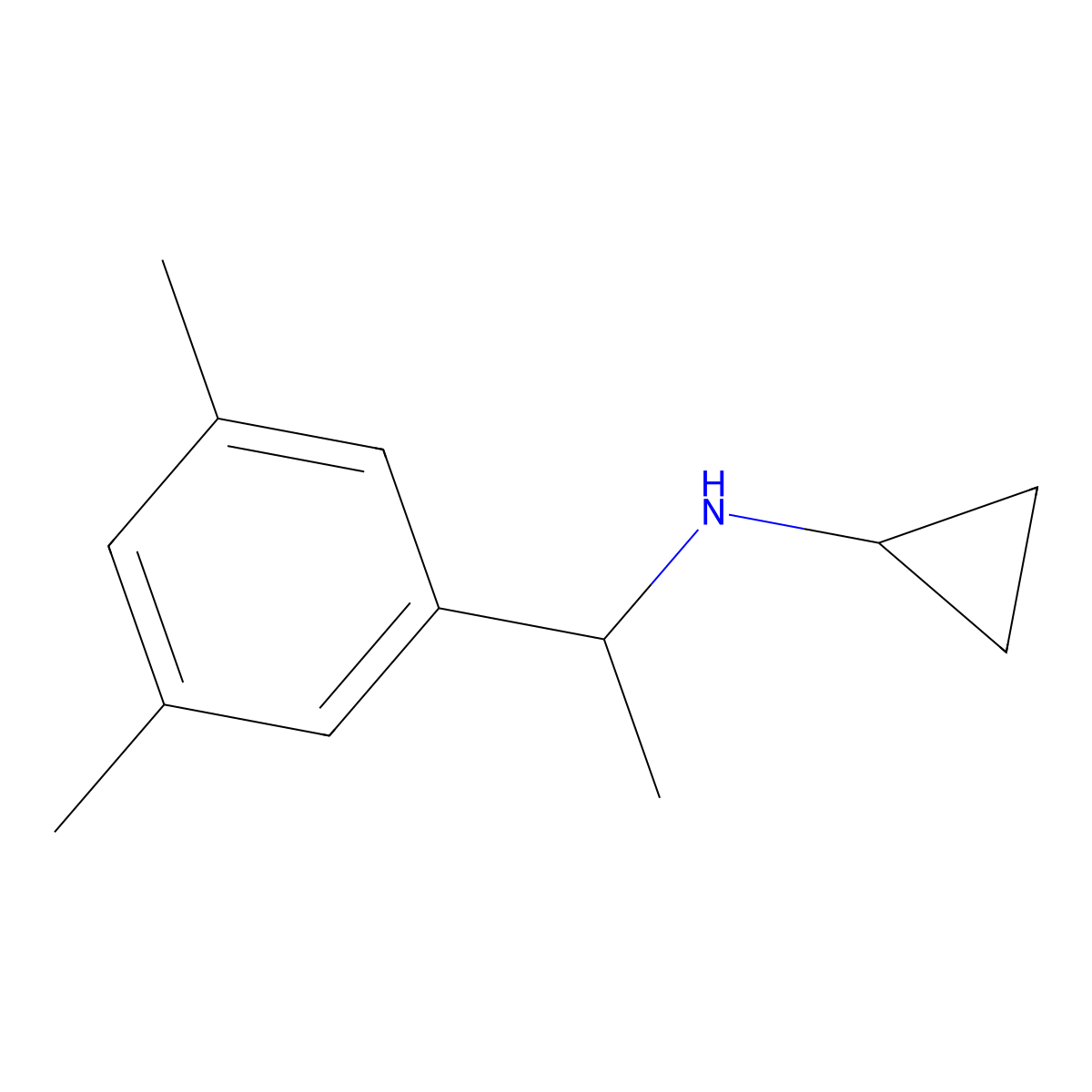 N-[1-(3,5-dimethylphenyl)ethyl]cyclopropanamine molecular structure, CAS 1526575-47-2