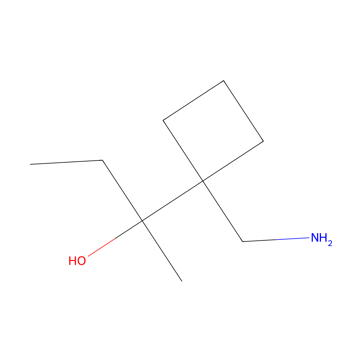 2-[1-(Aminomethyl)cyclobutyl]butan-2-OL molecular structure, CAS 1526582-40-0