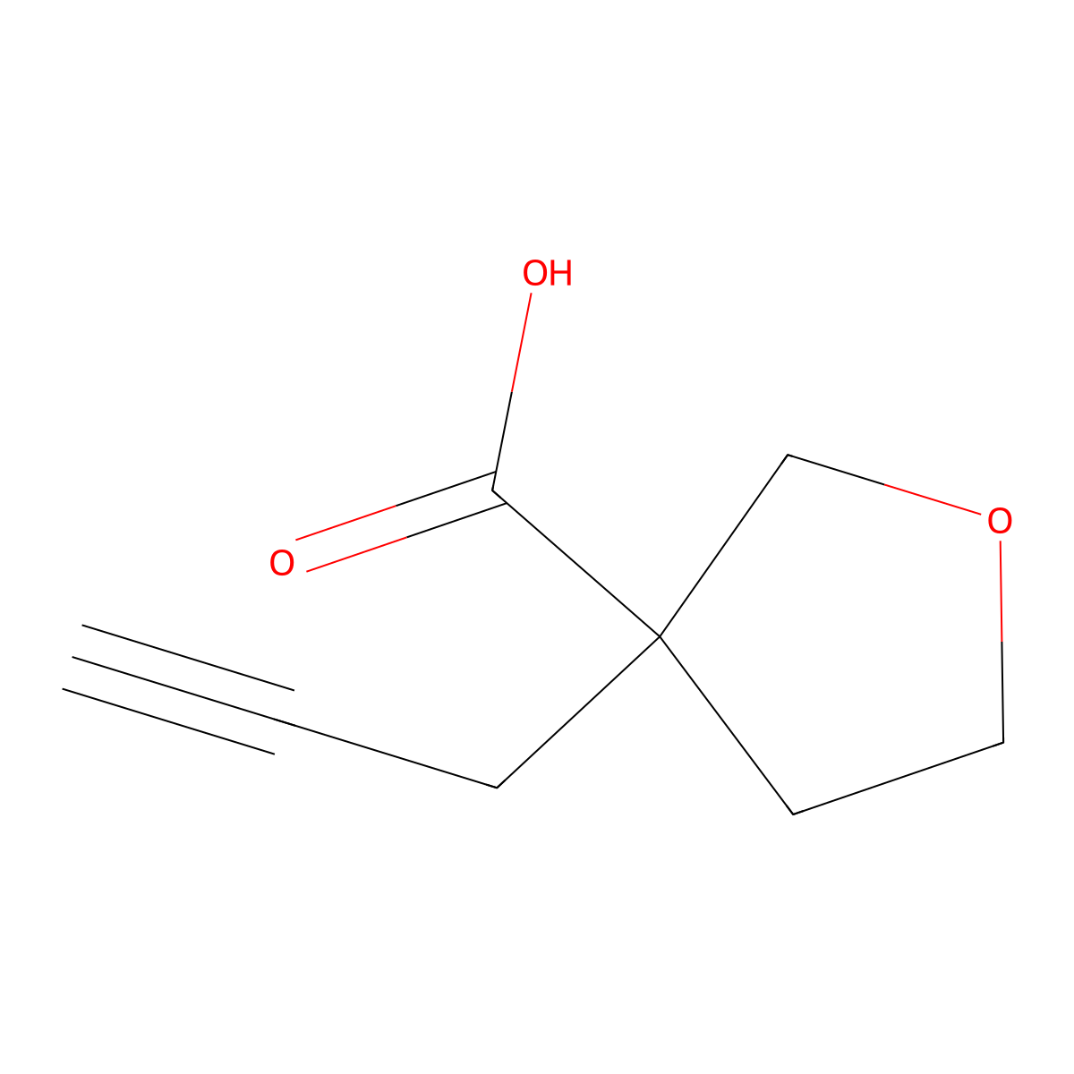 3-(Prop-2-yn-1-yl)oxolane-3-carboxylic acid molecular structure, CAS 1526588-44-2
