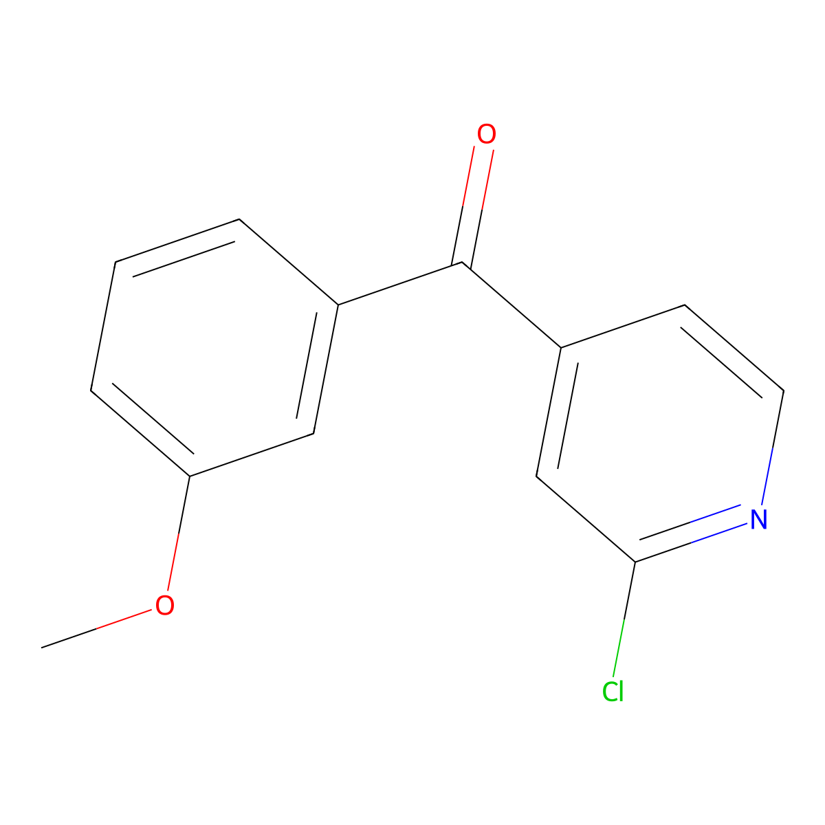 (2-Chloro-4-pyridinyl)(3-methoxyphenyl)methanone molecular structure, CAS 1526588-50-0